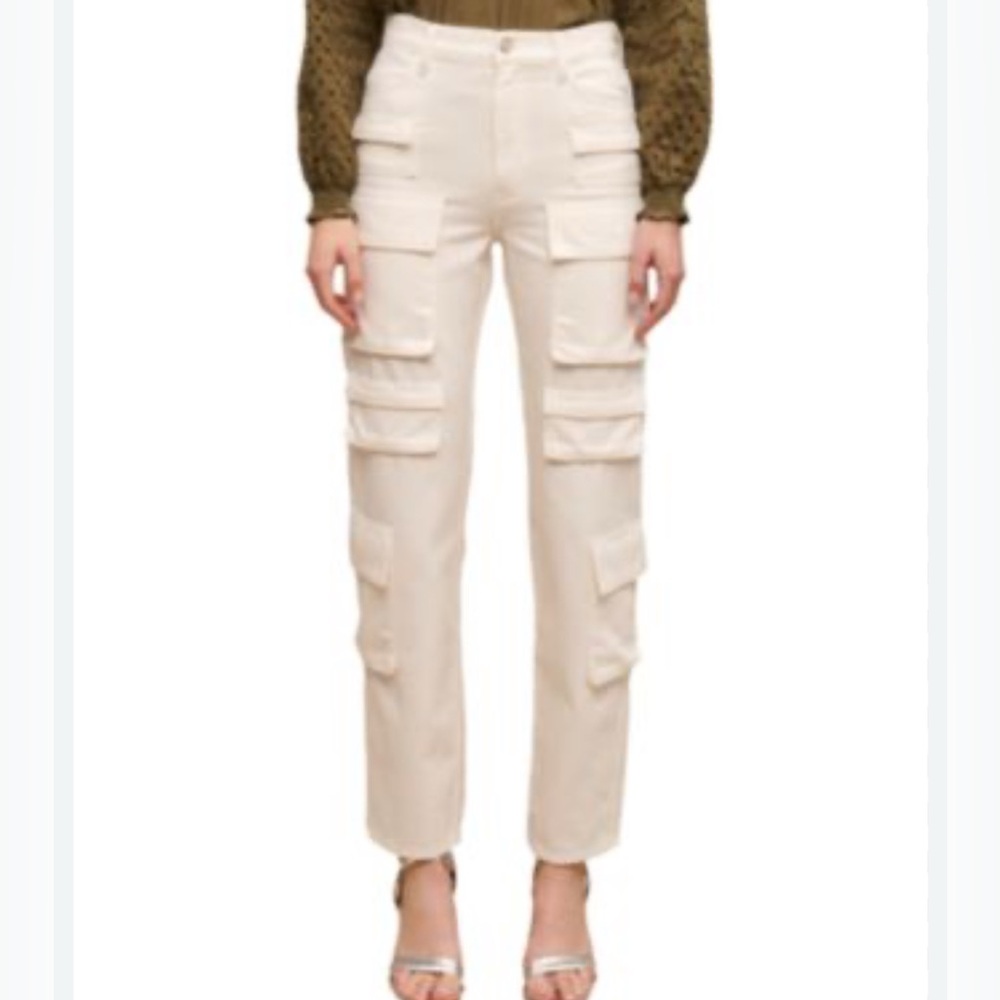 Maje White Cotton Cargo Pants Size 40 US 10